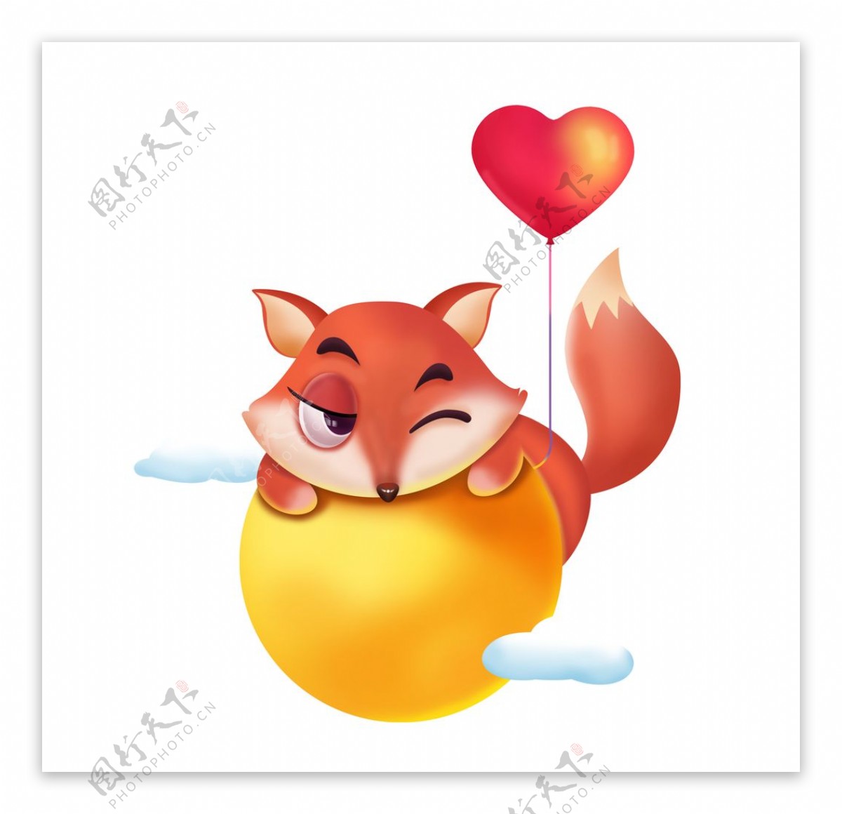 卡通手绘可爱小狐狸图片