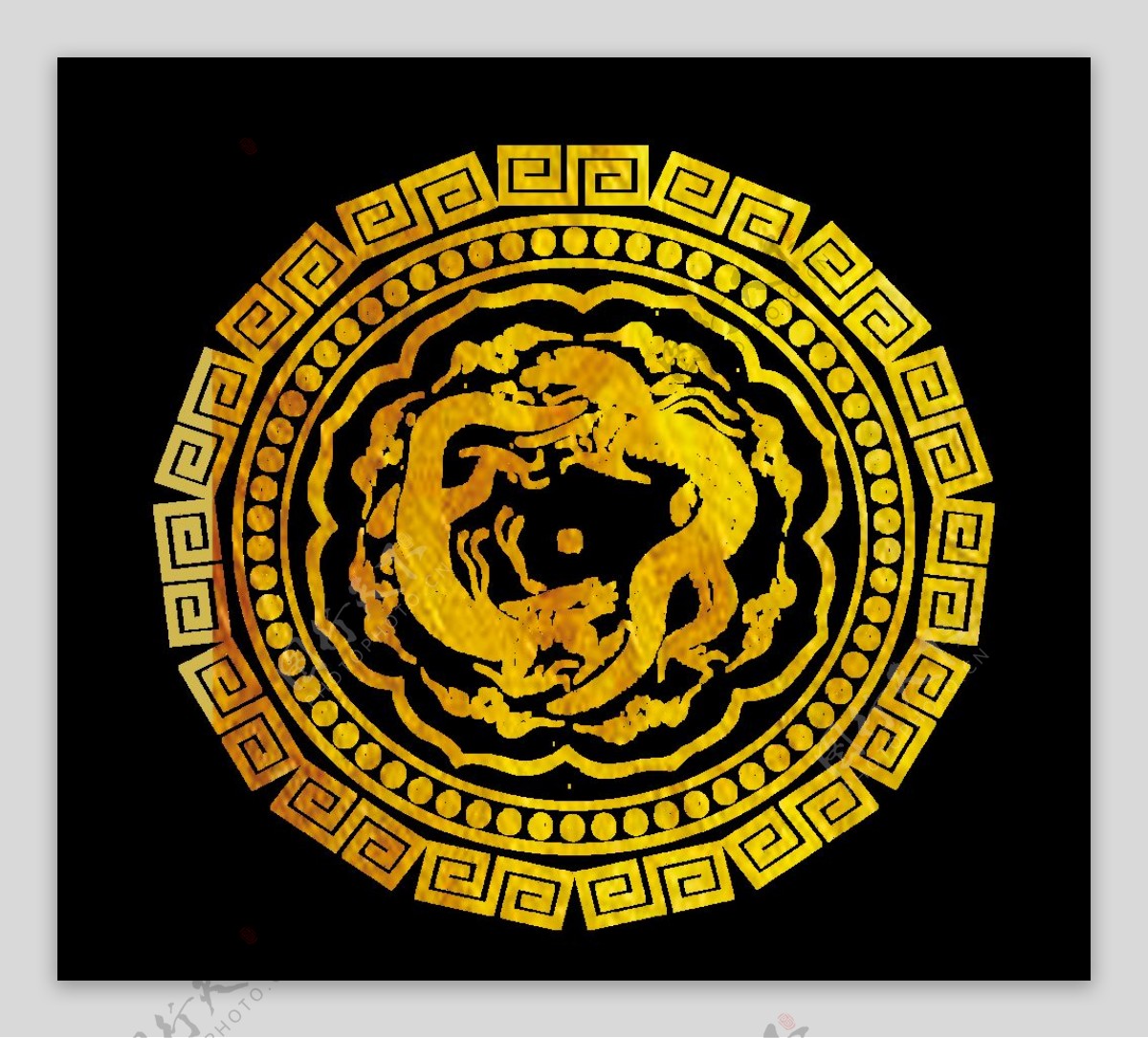 中国风金色龙元素图片